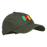 Cameroon Flag Embroidered Washed Cap