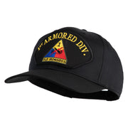 1st Armored Division Old Ironsides Patched Solid Cotton Twill Pro Style Cap - Black OSFM