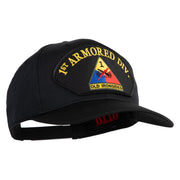 1st Armored Division Old Ironsides Patched Solid Cotton Twill Pro Style Cap - Black OSFM