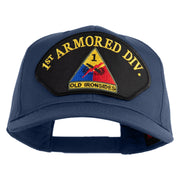 1st Armored Division Old Ironsides Patched Solid Cotton Twill Pro Style Cap - Navy OSFM