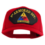 1st Armored Division Old Ironsides Patched Solid Cotton Twill Pro Style Cap - Red OSFM