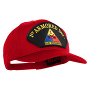 1st Armored Division Old Ironsides Patched Solid Cotton Twill Pro Style Cap - Red OSFM