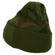 US Coast Guard Anchors Logo Embroidered Camo Long Beanie