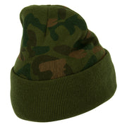 US Coast Guard Anchors Logo Embroidered Camo Long Beanie