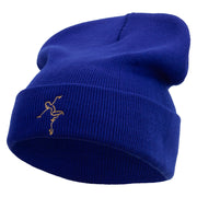 Artistic Ballet Dancing Logo Embroidered 12 Inch Long Knitted Beanie - Royal OSFM