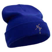 Artistic Ballet Dancing Logo Embroidered 12 Inch Long Knitted Beanie - Royal OSFM