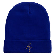 Artistic Ballet Dancing Logo Embroidered 12 Inch Long Knitted Beanie - Royal OSFM