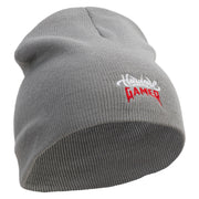 Hardcore Gamer Embroidered 8 inch Acrylic Short Blank Beanie - Grey OSFM