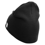 3rd Marine Division Veteran Symbol Embroidered 8 Inch Solid Knit Short Beanie Made in USA - Black OSFM