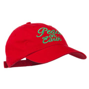 Peace on Earth Embroidered Washed Cap