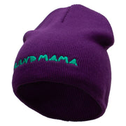 Made in USA Grandmama Embroidered 8 Inch Solid Knit Short Beanie - Purple OSFM