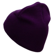 Made in USA Grandmama Embroidered 8 Inch Solid Knit Short Beanie - Purple OSFM