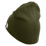 3rd Marine Division Veteran Symbol Embroidered 8 Inch Solid Knit Short Beanie Made in USA - Olive OSFM