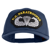 U.S. Paratrooper Patched Solid Cotton Twill Pro Style Cap - Navy OSFM