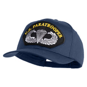 U.S. Paratrooper Patched Solid Cotton Twill Pro Style Cap - Navy OSFM
