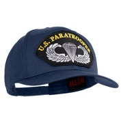 U.S. Paratrooper Patched Solid Cotton Twill Pro Style Cap - Navy OSFM