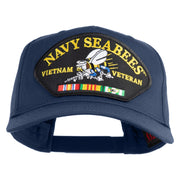 Navy Seabees Vietnam Veteran Patched Solid Cotton Twill 5 Panel Prostyle Snap Cap - Navy OSFM