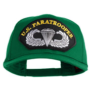 U.S. Paratrooper Patched Solid Cotton Twill Pro Style Cap - Kelly OSFM