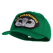 U.S. Paratrooper Patched Solid Cotton Twill Pro Style Cap - Kelly OSFM