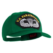 U.S. Paratrooper Patched Solid Cotton Twill Pro Style Cap - Kelly OSFM