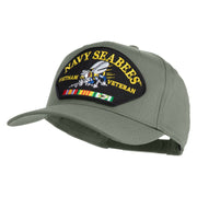 Navy Seabees Vietnam Veteran Patched Solid Cotton Twill 5 Panel Prostyle Snap Cap - Grey OSFM