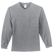 Men's Big Size Port & Company Tall Long Sleeve Pocket T-Shirt