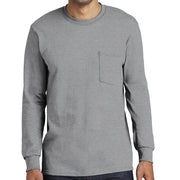 Men's Port & Company Tall Long Sleeve Pocket T-Shirt