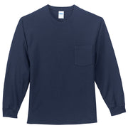 Men's Big Size Port & Company Tall Long Sleeve Pocket T-Shirt