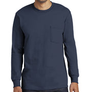 Men's Port & Company Tall Long Sleeve Pocket T-Shirt