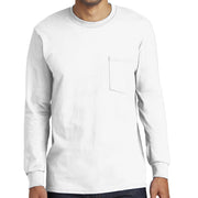 Men's Port & Company Tall Long Sleeve Pocket T-Shirt