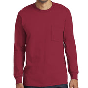 Men's Port & Company Tall Long Sleeve Pocket T-Shirt