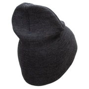 Grandpapa Embroidered 8 Inch Solid Knit Short Beanie Made in USA - Charcoal OSFM