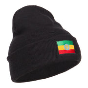 Ethiopia Flag Embroidered Long Beanie