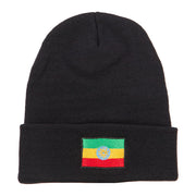 Ethiopia Flag Embroidered Long Beanie