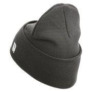 3rd Marine Division Retired Logo Embroidered 12 Inch Solid Knit Cuff Long Beanie Made in USA - Charcoal OSFM