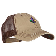 Mardi Gras Fleur de Lis Embroidered Low Profile Mesh Cap