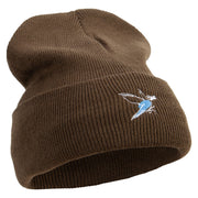 Lineal Bird Logo Embroidered Fleece Lined Cuff Beanie - Olive OSFM