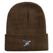 Lineal Bird Logo Embroidered Fleece Lined Cuff Beanie - Olive OSFM