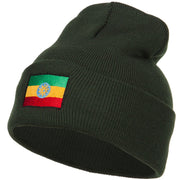 Ethiopia Flag Embroidered Long Beanie