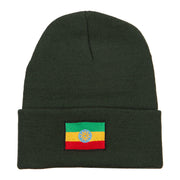 Ethiopia Flag Embroidered Long Beanie