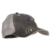 Mardi Gras Fleur de Lis Embroidered Low Profile Mesh Cap