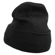 Lineal Bird Logo Embroidered Fleece Lined Cuff Beanie - Black OSFM