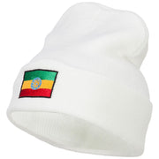 Ethiopia Flag Embroidered Long Beanie