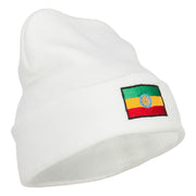 Ethiopia Flag Embroidered Long Beanie