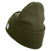 3rd Marine Division Retired Logo Embroidered 12 Inch Solid Knit Cuff Long Beanie Made in USA - Olive OSFM