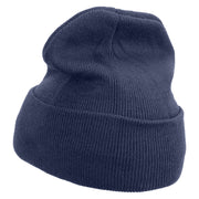 Lineal Bird Logo Embroidered Fleece Lined Cuff Beanie - Navy OSFM