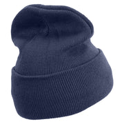 Lineal Bird Logo Embroidered Fleece Lined Cuff Beanie - Navy OSFM