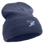 Lineal Bird Logo Embroidered Fleece Lined Cuff Beanie - Navy OSFM