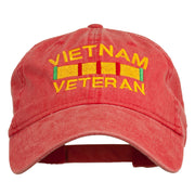 Vietnam Veteran Embroidered Pigment Dyed Brass Buckle Cap