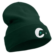 Gaming Logo Embroidered 12 Inch Long Knitted Beanie - Dk-Green OSFM